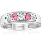 Load image into Gallery viewer, 10k White Gold Pink &amp; White Francesca Diamond Wedding Ring