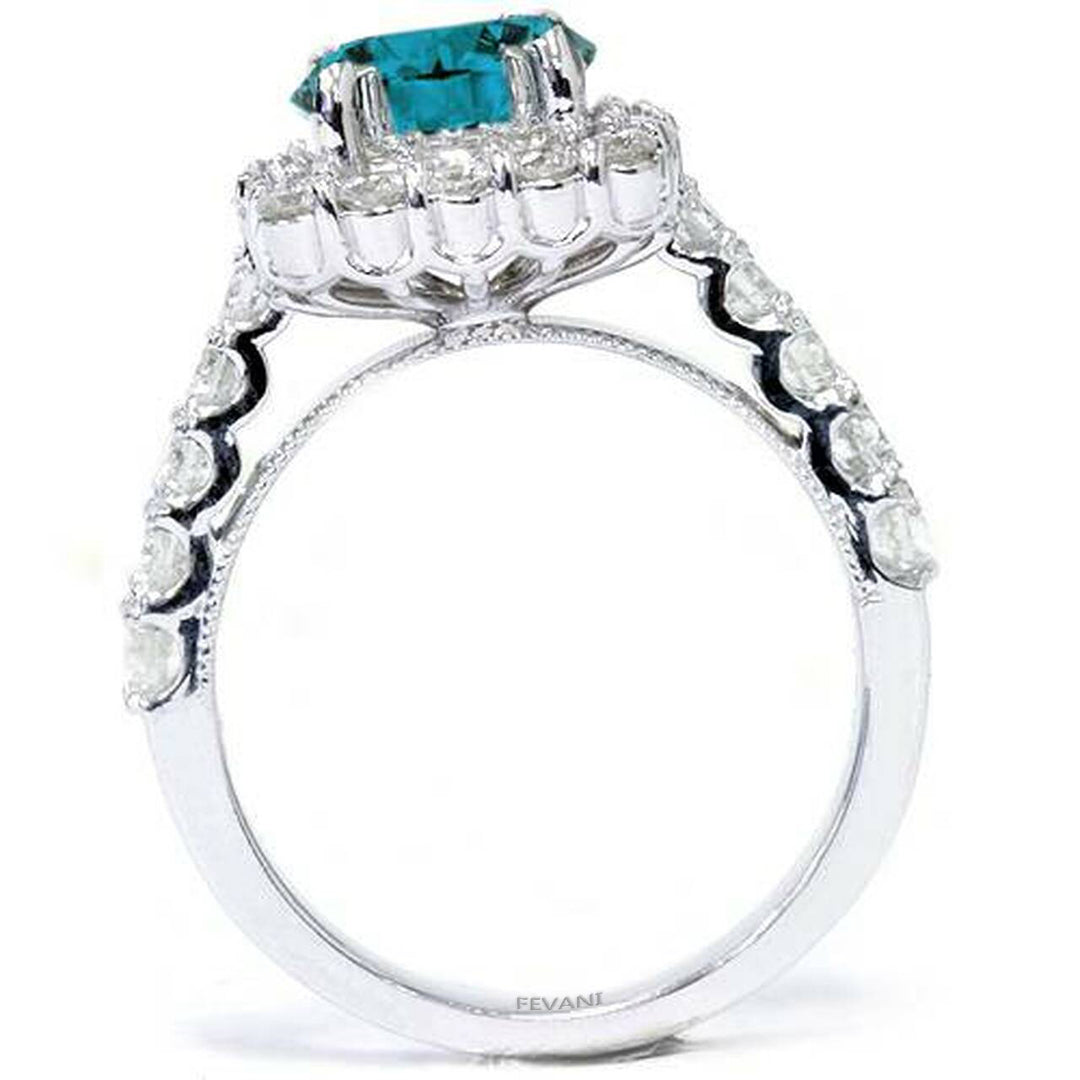 14k White Gold Blue Diamond Korina Engagement Ring