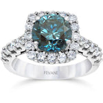 Ladda upp bild till gallerivisning, 14k White Gold Blue Diamond Korina Engagement Ring