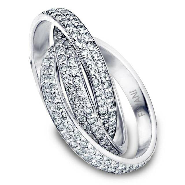 14k White Gold Diamond Danyelle Rolling Ring