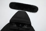 Charger l&#39;image dans la galerie, Veste d&#39;hiver chaude Grandeur pour hommes en noir - (garniture en renard noir)