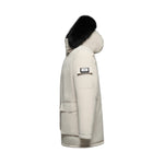 Load image into Gallery viewer, Men&#39;s Grandeur Warm Winter Jacket in White - (Black Fox Trim)