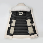 Load image into Gallery viewer, Men&#39;s Grandeur Warm Winter Jacket in White - (Blue Fox Trim)