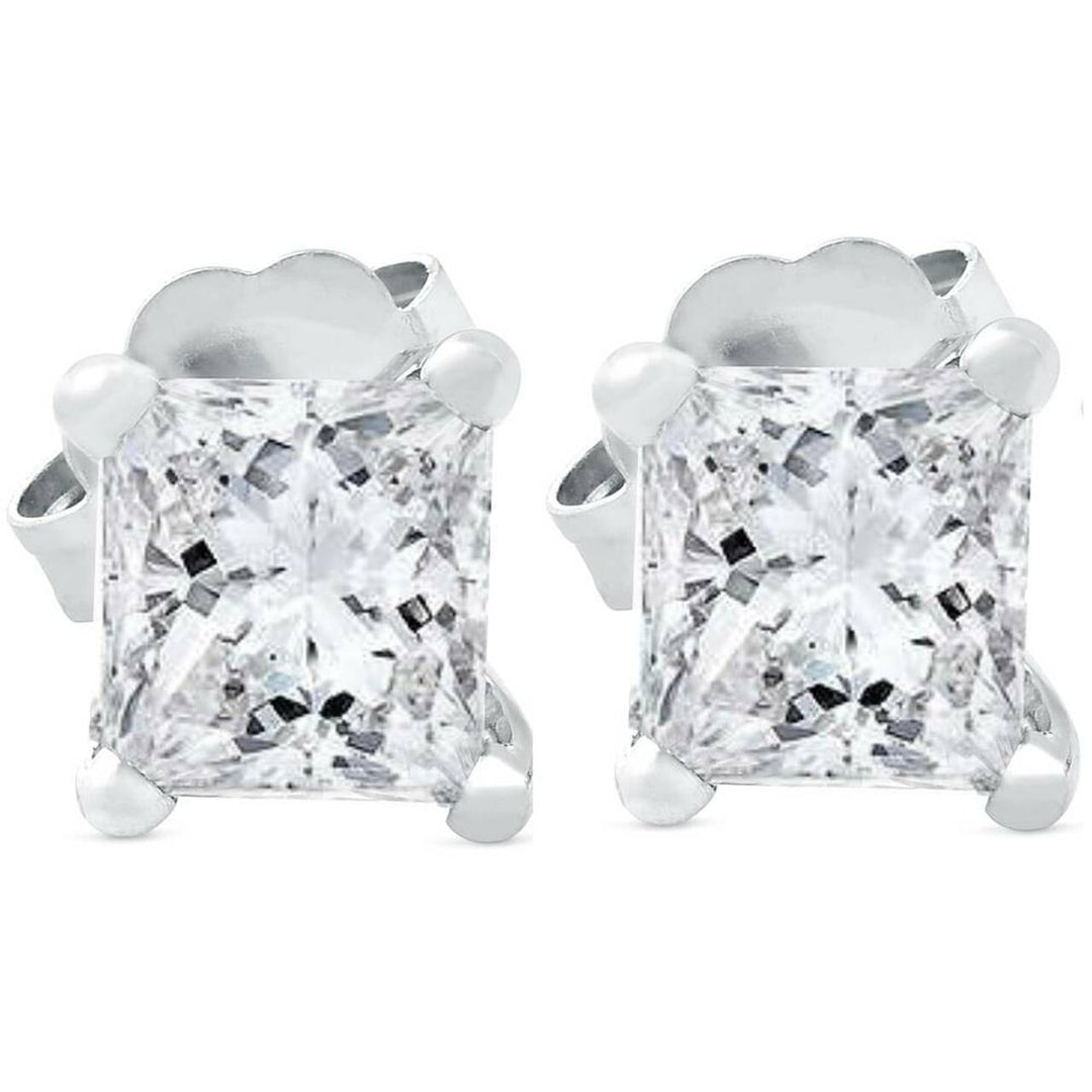 14K White Gold Zoelie Diamond Studs Earrings