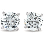 Load image into Gallery viewer, 14K White Gold Solitaire Diamond 4 Prong Earrings