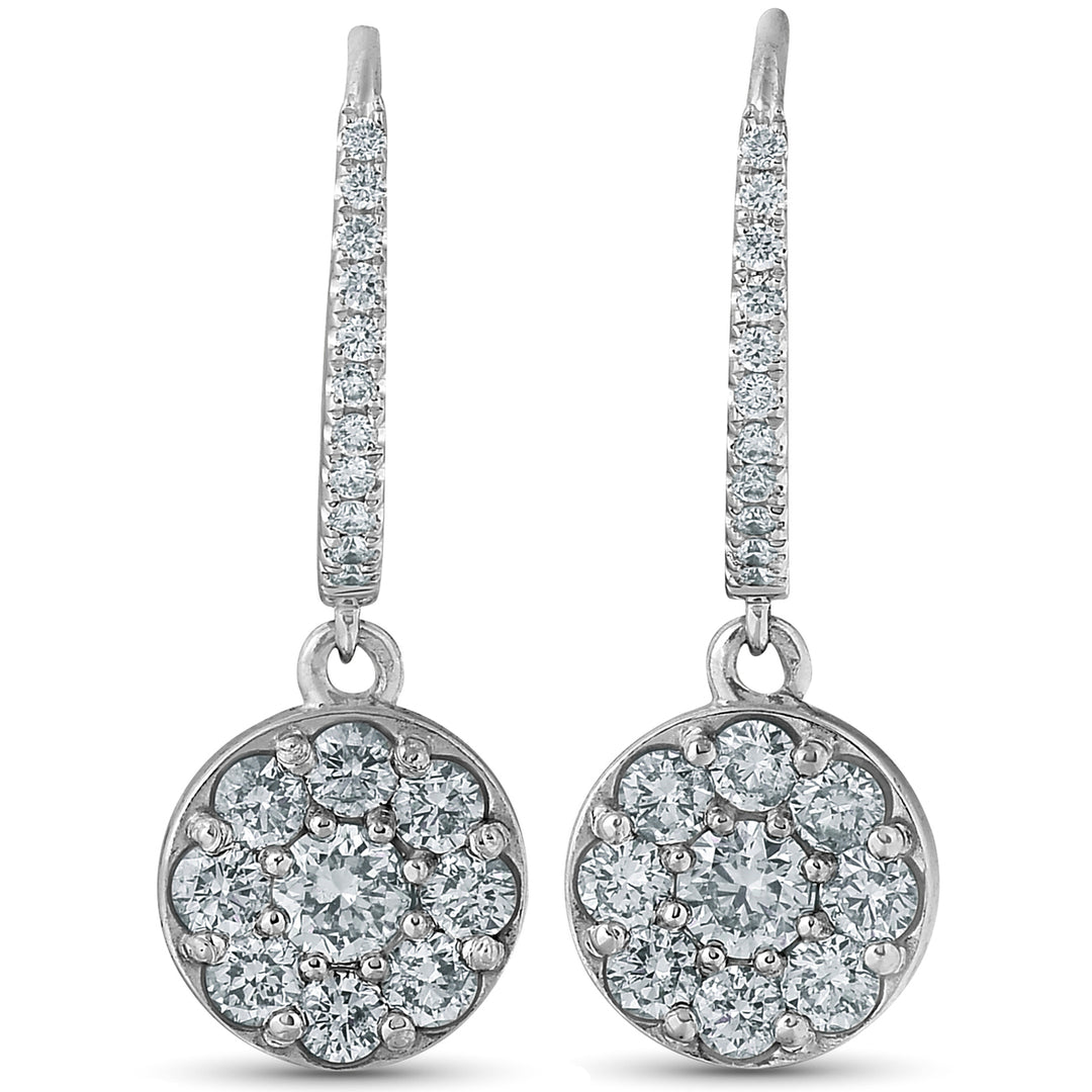 18k White Gold Viola Diamond Earrings & Hoop