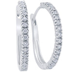 Load image into Gallery viewer, 10k White Gold Vyolet Diamond Hoops
