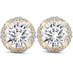 Load image into Gallery viewer, 10k Yellow Gold Moissanite Diamond Screw Back Studs