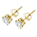 Load image into Gallery viewer, 14K Yellow Gold with Screw Backs Diamond Stud Earrings