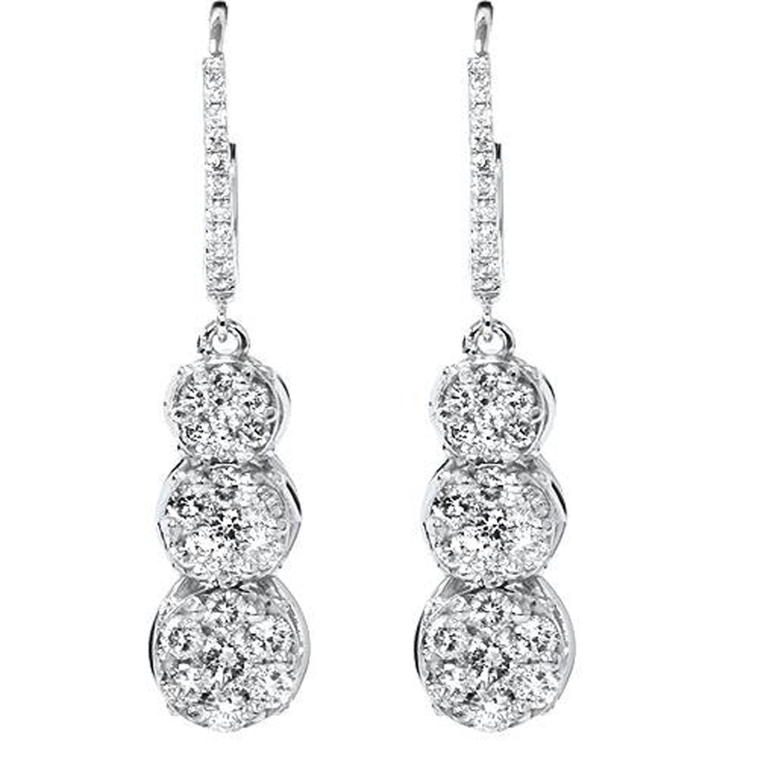 14K White Gold Viola Diamond Earrings & Hoop
