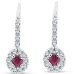 Laden Sie das Bild in den Galerie-Viewer, 14K White Gold Saldaña Ruby &amp; Diamond Earrings