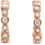 Load image into Gallery viewer, 14k Rose Gold Violeine Dangle Diamond Hoops