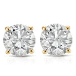 Load image into Gallery viewer, 14K Yellow Gold with Screw Backs Diamond Stud Earrings
