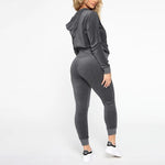 Load image into Gallery viewer, Fevani Charcoal Grey Velour Set